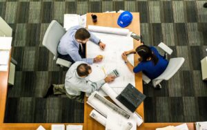 Business team discussing ideas before making an important decision.