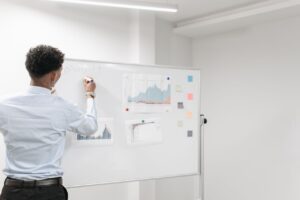 Alt Text Business team discussing a small issue before it becomes a larger problem.